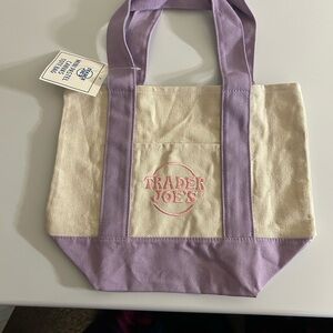 Purple and Cream Tote Bag